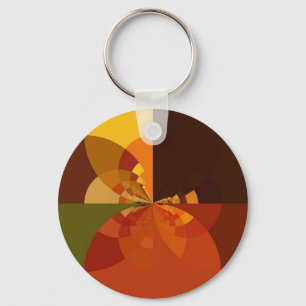 Earth Tone Abstracte Kleurenkunst Print Design Sleutelhanger