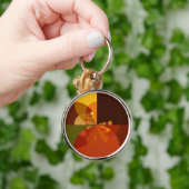 Earth Tone Abstracte Kleurenkunst Print Design Sleutelhanger (Hand)