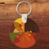 Earth Tone Abstracte Kleurenkunst Print Design Sleutelhanger (Voorkant)