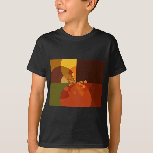 Earth Tone Abstracte Kleurenkunst Print Design T-shirt (Voorkant)