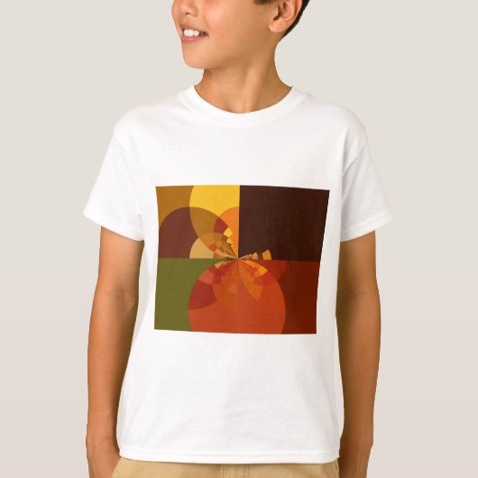 Earth Tone Abstracte Kleurenkunst Print Design T-shirt (Voorkant)