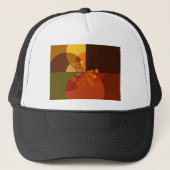 Earth Tone Abstracte Kleurenkunst Print Design Trucker Pet (Voorkant)
