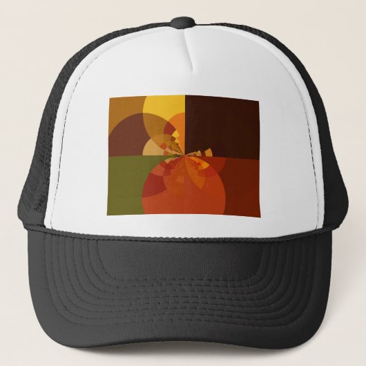 Earth Tone Abstracte Kleurenkunst Print Design Trucker Pet (Voorkant)