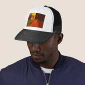 Earth Tone Abstracte Kleurenkunst Print Design Trucker Pet (In situ)