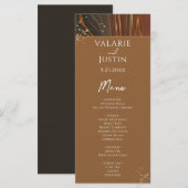 Earth Tone Agate Stone Variegated Wedding Menu (Voorkant / Achterkant)