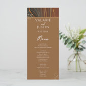 Earth Tone Agate Stone Variegated Wedding Menu (Staand voorkant)