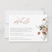 Earth-tone Autumn Floral Wedding Details Card Kaart (Voorkant)