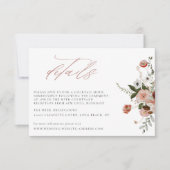 Earth-tone Autumn Floral Wedding Details Card Kaart (Voorkant)