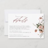 Earth-tone Autumn Floral Wedding Details Card Kaart (Voorkant)