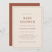 Earth Tone Baby shower uitnodiging (Voorkant / Achterkant)