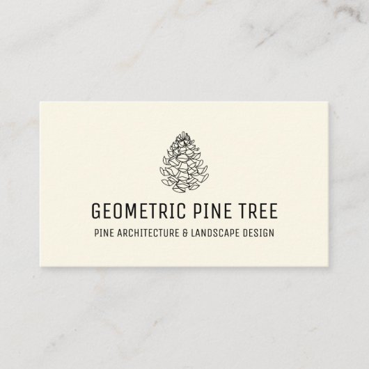 Earth Tone Beige Forest Tree Rustic Pine Cone Visitekaartje (Voorkant)