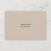 Earth tone Beige Gereserveerde Stoelen Custom RSVP Informatiekaartje (Achterkant)