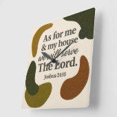 Earth Tone Bijbel Verse Square Clock Vierkante Klok (Hoek)