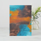 Earth Tone Blues Abstract Kaart (Staand voorkant)