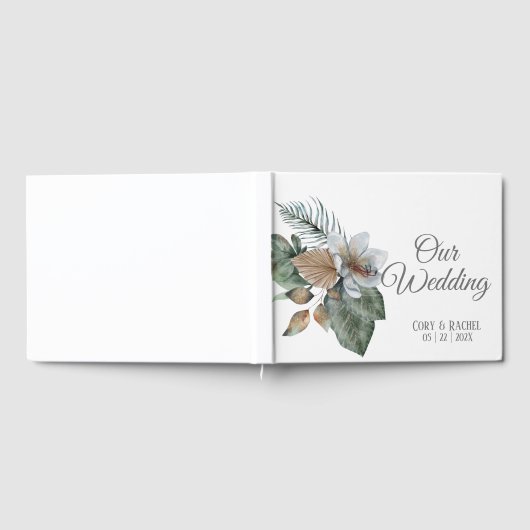 Earth Tone Boho Bouquet Wedding Guestbook Gastenboek (Volledig)