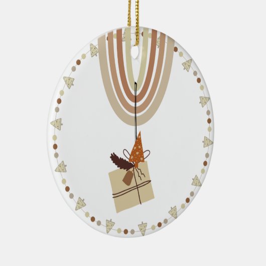 Earth Tone Boho Rainbow Arch Gift Tree Ornament (Rechts)