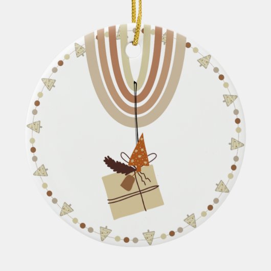 Earth Tone Boho Rainbow Arch Gift Tree Ornament (Voorkant)