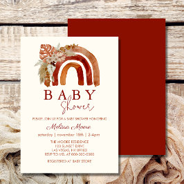 Earth Tone Boho Rainbow Baby shower Kaart