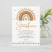 Earth Tone Boho Rainbow Stars Sunshine Baby shower Kaart (Staand voorkant)