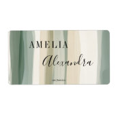 Earth tone Boho Retro Script Abstracte Wavy lijnen Etiket (Voorkant)