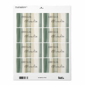 Earth tone Boho Retro Script Abstracte Wavy lijnen Etiket (Full Sheet)