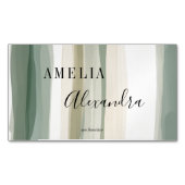 Earth tone Boho Retro Script Abstracte Wavy lijnen Magnetisch Visitekaartje (Voorkant)