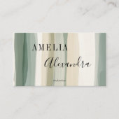 Earth tone Boho Retro Script Abstracte Wavy lijnen Visitekaartje (Voorkant)