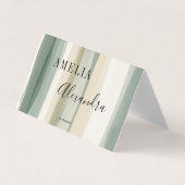 Earth tone Boho Retro Script Abstracte Wavy lijnen Visitekaartje (Voorkant)