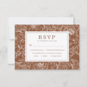Earth Tone Botanical Floral Wedding RSVP Card Kaart (Voorkant)