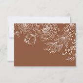 Earth Tone Botanical Floral Wedding RSVP Card Kaart (Achterkant)