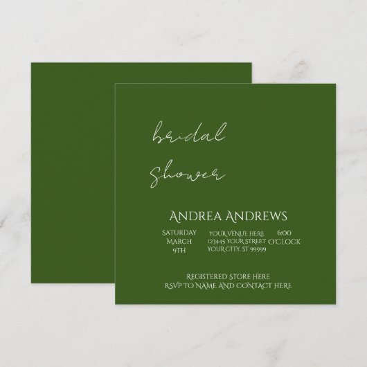 Earth Tone Bridal Shower Kaart (Voorkant / Achterkant)