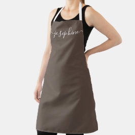 Earth tone brown Chic Elegant script Name Schort