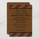 Earth Tone Brown Rust "off to College" nodigt u ui Kaart (Voorkant / Achterkant)