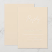 Earth Tone Champagne RSVP Weddenschap Informatiekaartje (Voorkant / Achterkant)