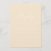 Earth Tone Champagne RSVP Weddenschap Informatiekaartje (Voorkant)