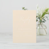 Earth Tone Champagne RSVP Weddenschap Informatiekaartje (Staand voorkant)