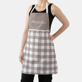 Earth Tone Check Volwassen Gepersonaliseerd Koken Schort (Insitu)