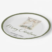 Earth Tone Christmas Script Custom Family Name  Papieren Bordje (Gekanteld)