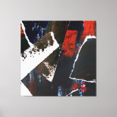 Earth Tone Collage met rode accenten Abstract Canvas Afdruk (Voorkant)