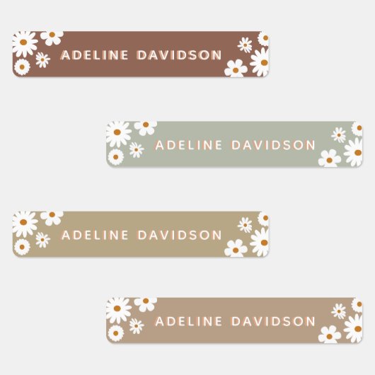 Earth Tone Color Thema Waterdichte Kinder naam Labels (Groep)