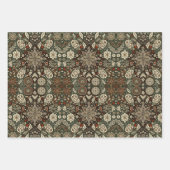 Earth Tone Cream en Brown Holiday Snowflake Inpakpapier Vel (Voorkant 2)