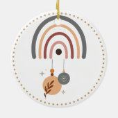 Earth Tone dot Boho Rainbow Arch tree Ornament (Achterkant)