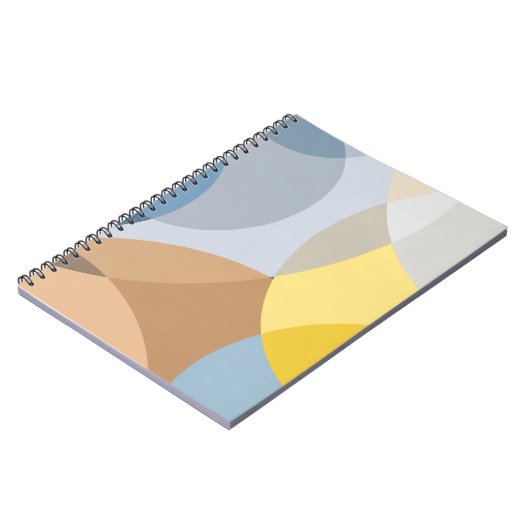 Earth Tone en Blue Geometric Circle Art Notitieboek (Linkerzijde)