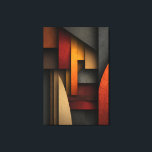 Earth Tone Geometric Layers Abstract Canvas Afdruk<br><div class="desc">Overlapping geometric forms in deep charcoal, terracotta, burnt sienna, golden mustard, and soft ochre create a richly textured abstract composition. Sharp edges and subtle concrete-like grain give the shapes depth and tactile realism, while the warm, earthy palette evokes desert rock, aged architecture, layered emotion, and grounded strength. The design balances...</div>