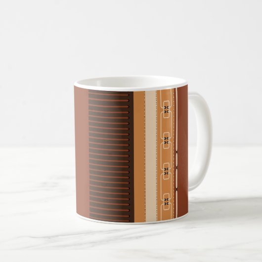 Earth Tone Geometric Pattern Mug Koffiemok (Voorkant rechts)