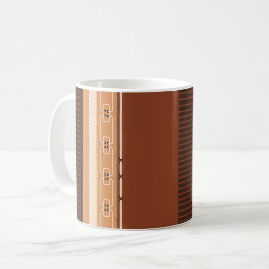 Earth Tone Geometric Pattern Mug Koffiemok (Voorkant links)