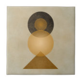 Earth Tone geometrische esthetische keramische Teg Tegeltje (Voorkant)