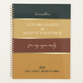 Earth Tone Gold Elegante Moderne Trendy Planner (Voorkant)