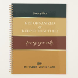 Earth Tone Gold Elegante Moderne Trendy Planner