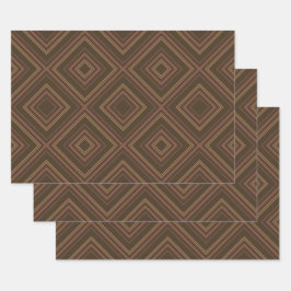 Earth Tone Hypnotische Diamond Moderne Abstracte K Inpakpapier Vel